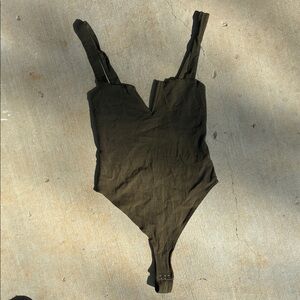 Elegant Olive Green Women's Bodysuit